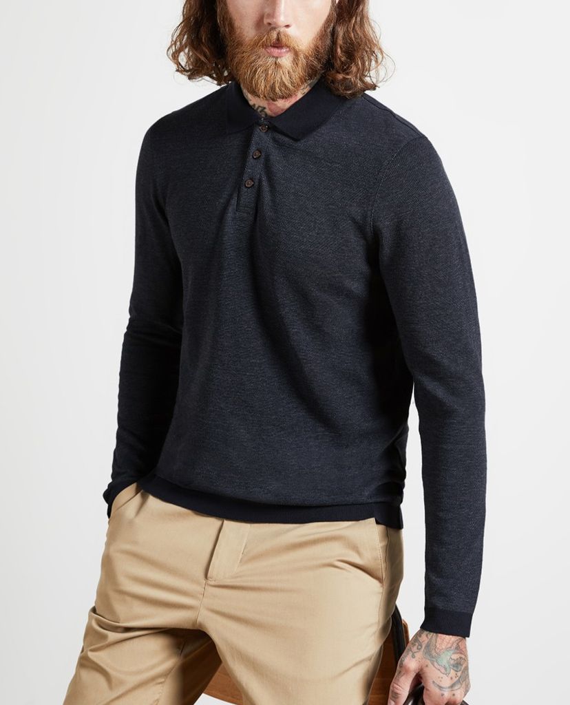 TED BAKER - Áo polo nam tay dài Nosnor