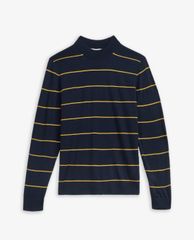 TED BAKER - Áo len nam tay dài cổ tròn Stripe Mock Neck