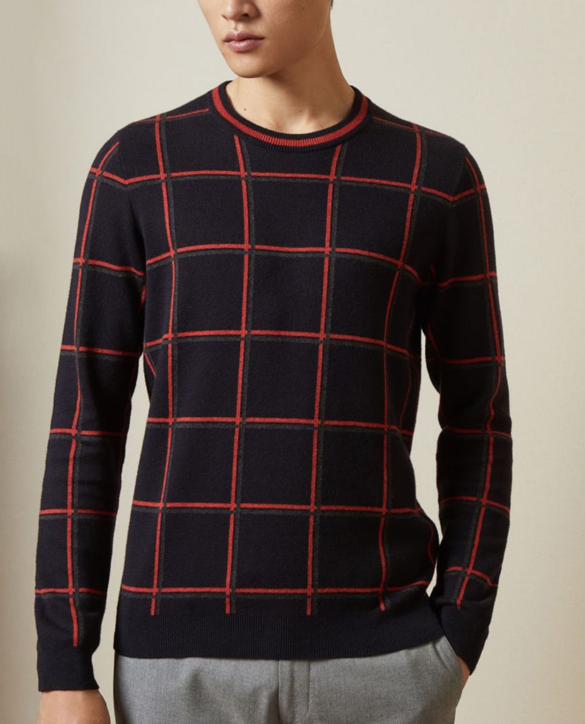 TED BAKER - Áo len nam tay dài cổ tròn Triton