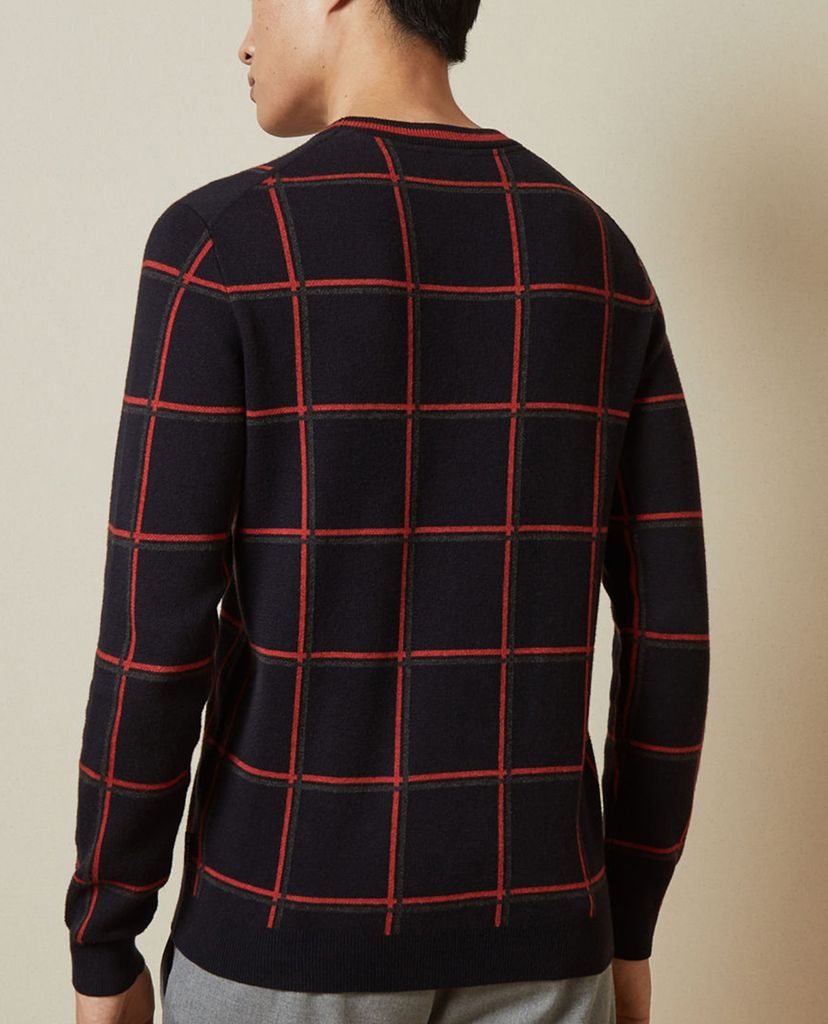 TED BAKER - Áo len nam tay dài cổ tròn Triton