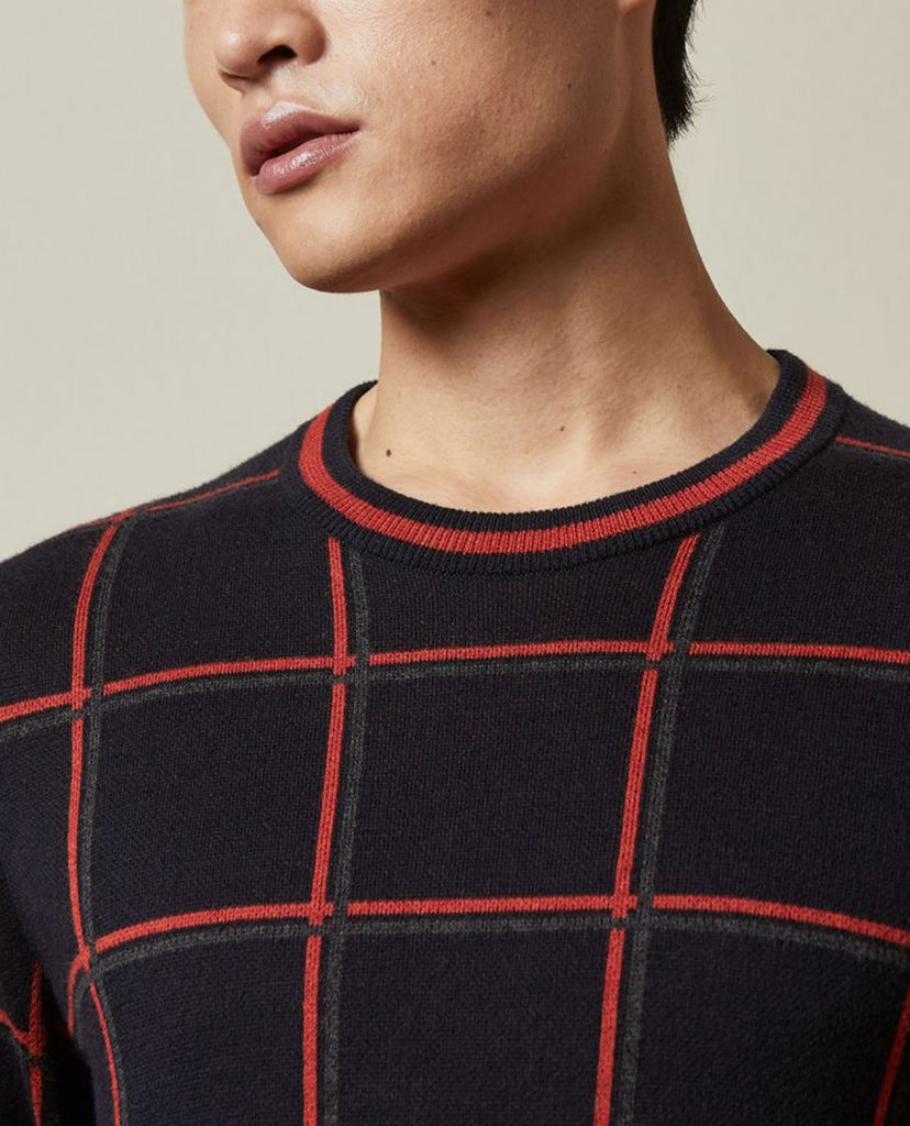 TED BAKER - Áo len nam tay dài cổ tròn Triton