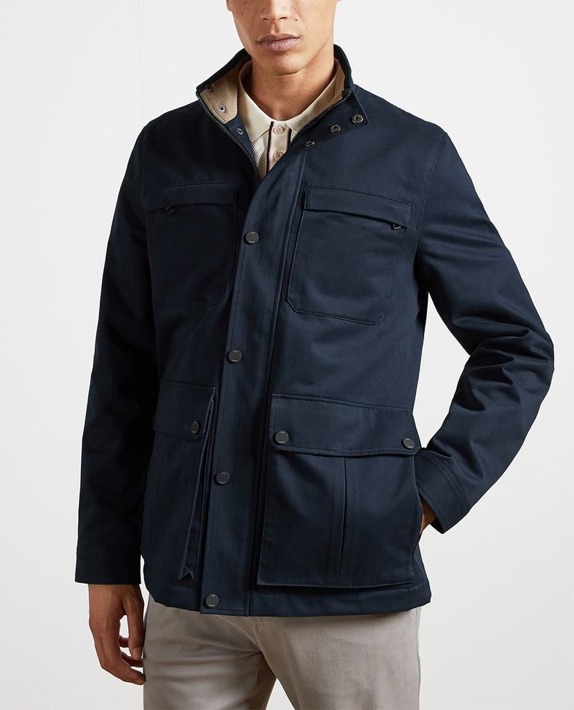 TED BAKER - Áo khoác nam cổ trụ tay dài Swale