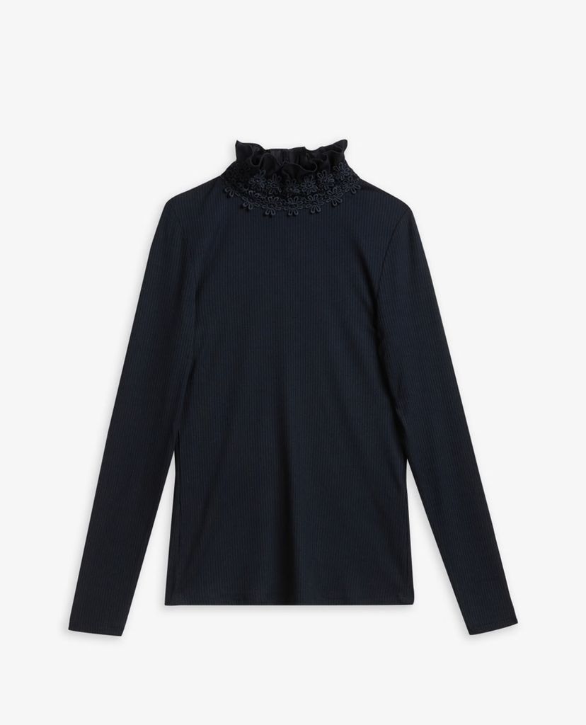 TED BAKER - Áo kiểu nữ tay dài cổ cao Wilaart