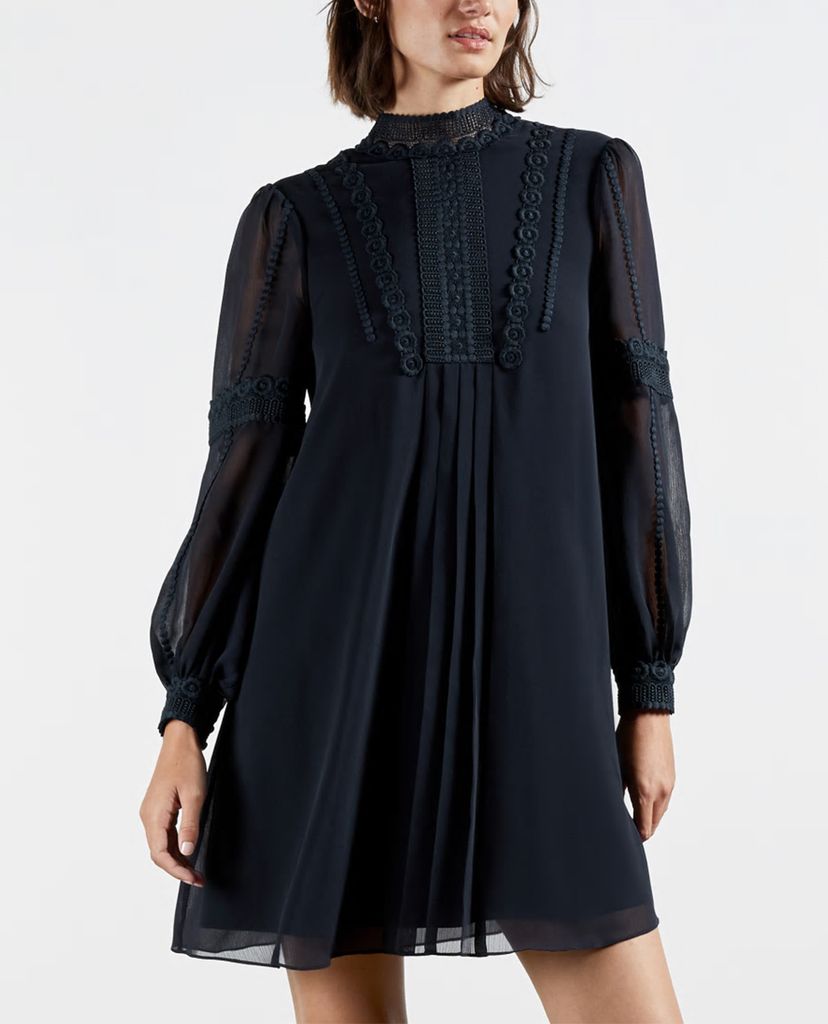 TED BAKER - Đầm mini cổ tròn tay dài Georrgi