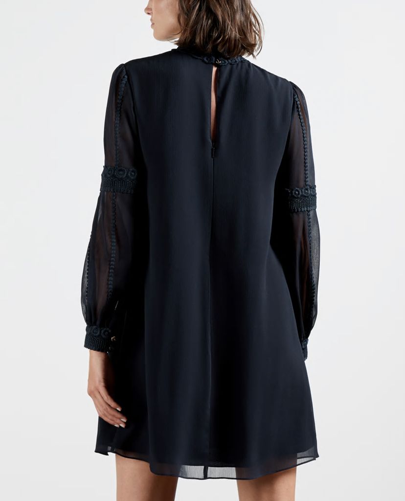 TED BAKER - Đầm mini cổ tròn tay dài Georrgi