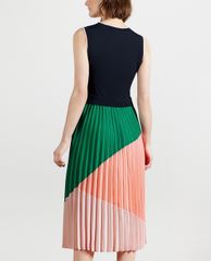 TED BAKER - Đầm midi xếp li Indiggo