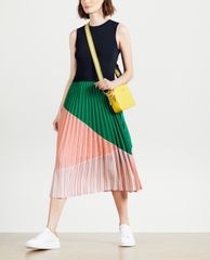 TED BAKER - Đầm midi xếp li Indiggo
