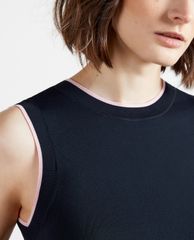 TED BAKER - Đầm midi xếp li Indiggo
