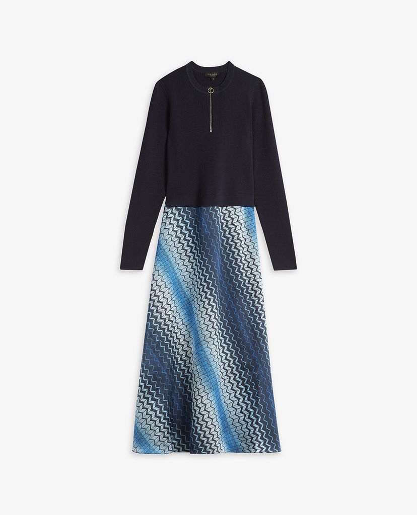 TED BAKER - Đầm midi cổ tròn tay dài phom ôm Ion Aaa