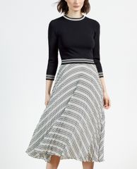 TED BAKER - Đầm midi xếp li nữ tính Lantai