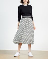 TED BAKER - Đầm midi xếp li nữ tính Lantai
