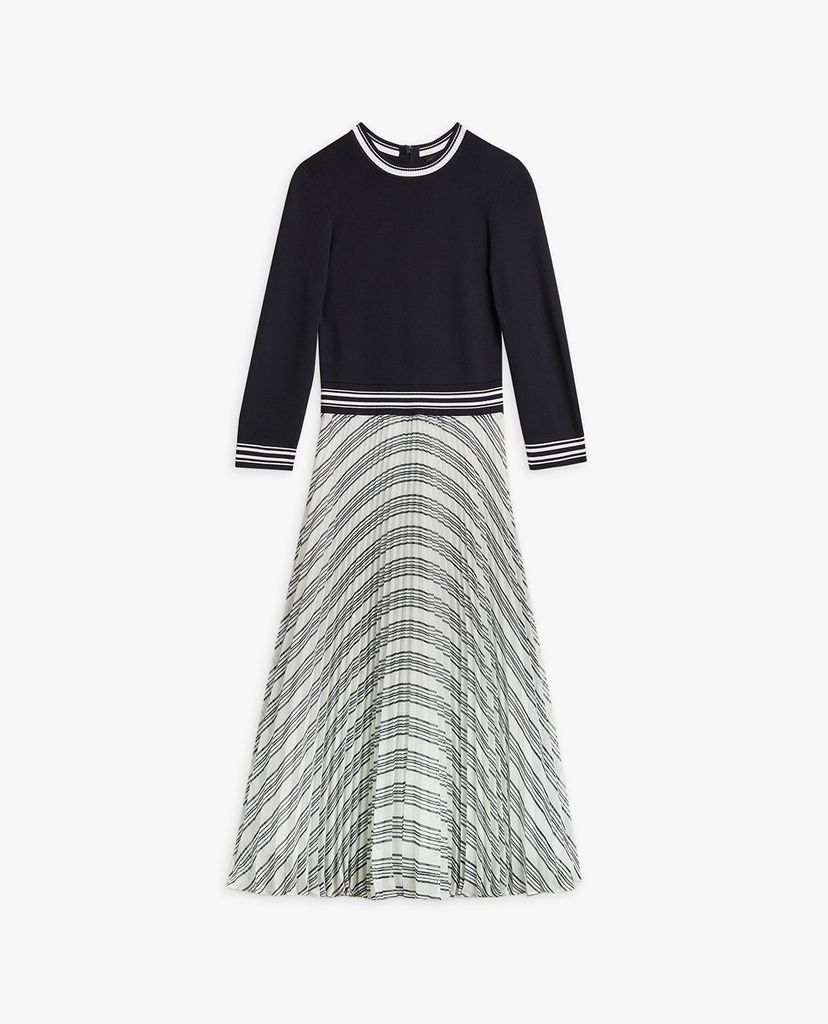 TED BAKER - Đầm midi xếp li nữ tính Lantai