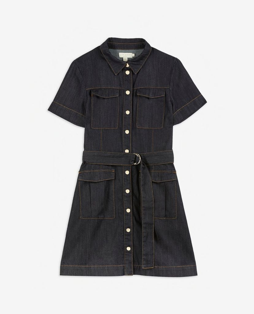 TED BAKER - Đầm mini sơ mi ngắn tay Polinna