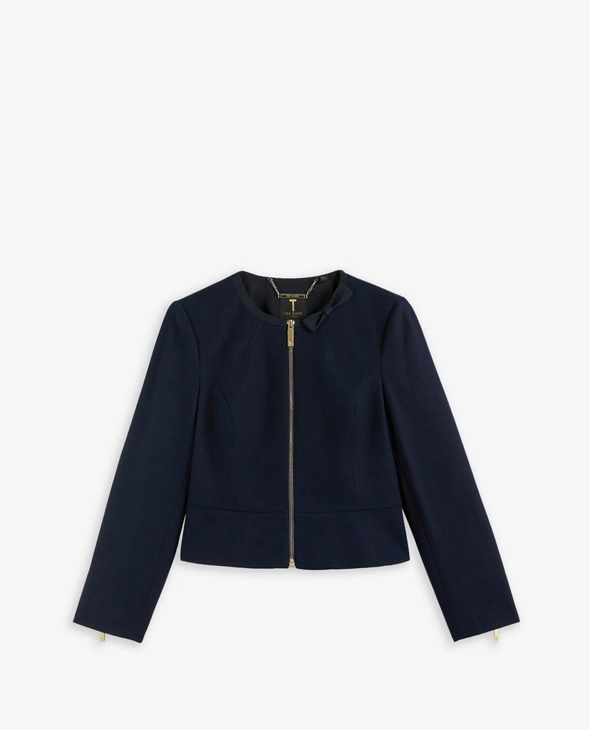 TED BAKER - Áo khoác kiểu nữ cổ tròn viền nơ Janni