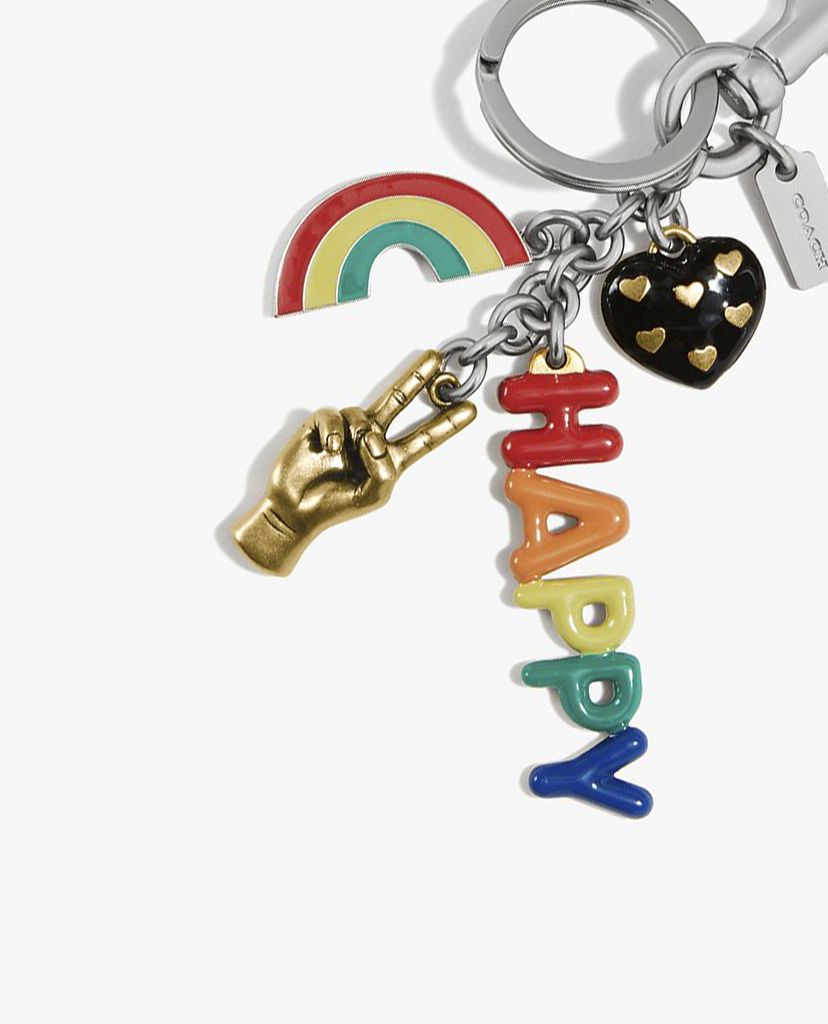 COACH - Thẻ treo túi xách Rainbow Multi