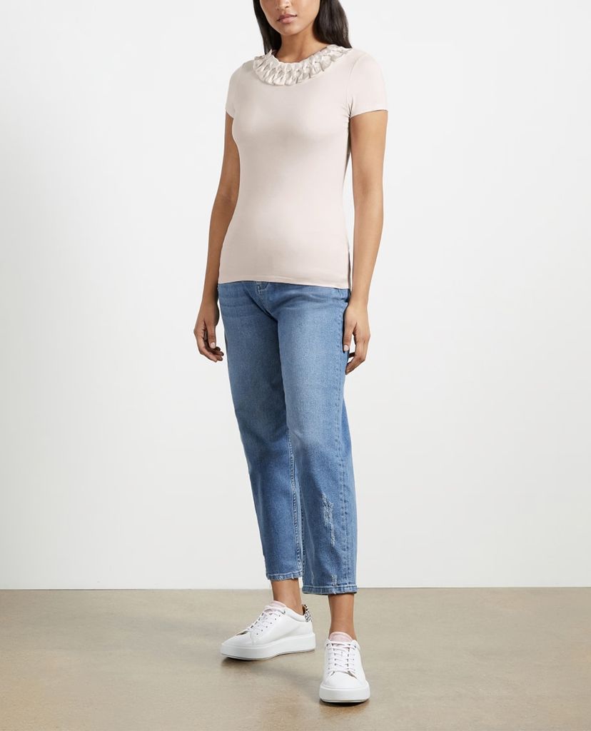 TED BAKER - Áo kiểu nữ cổ tròn viền nơ Charre