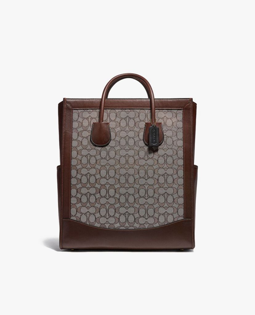 COACH - Túi đeo vai chữ nhật Tall Tote In Signature Jacquard
