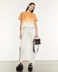 THE KOOPLES - Áo thun nữ cổ tròn Gradient Effect Embroidery