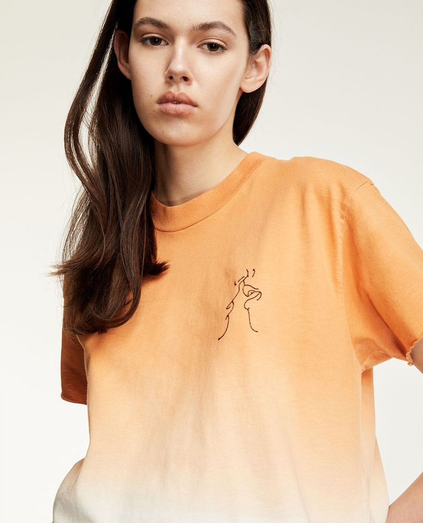THE KOOPLES - Áo thun nữ cổ tròn Gradient Effect Embroidery