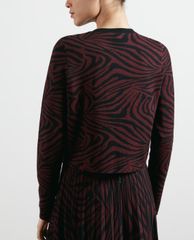 TED BAKER - Áo sweater nữ tay dài cổ tròn Zebra Jacquard