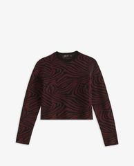 TED BAKER - Áo sweater nữ tay dài cổ tròn Zebra Jacquard