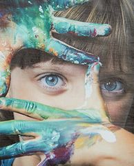 ADLV - Áo thun ngắn tay cổ tròn Baby Face Paint