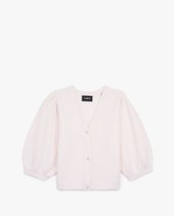THE KOOPLES - Áo cardigan nữ tay phồng Short Sleeved Knit Pink