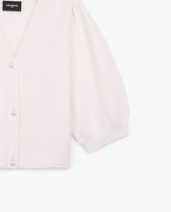 THE KOOPLES - Áo cardigan nữ tay phồng Short Sleeved Knit Pink