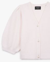 THE KOOPLES - Áo cardigan nữ tay phồng Short Sleeved Knit Pink
