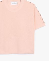 THE KOOPLES - Áo len nữ cổ tròn tay ngắn Knit