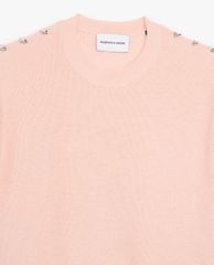 THE KOOPLES - Áo len nữ cổ tròn tay ngắn Knit