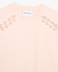 THE KOOPLES - Áo thun nữ cổ tròn ngắn tay Pink Cotton