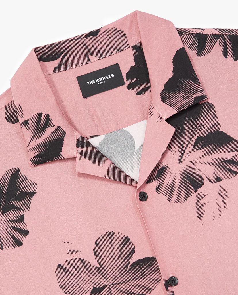 THE KOOPLES - Áo sơ mi nam tay ngắn phom suông Pink