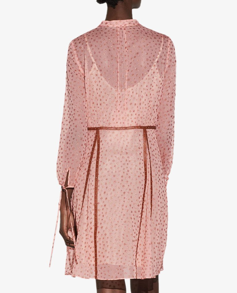 COACH - Đầm mini tay lở phối nơ cổ Star Print Georgette