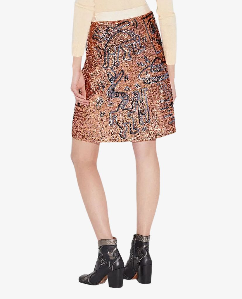 COACH - Chân váy mini đính cườm X Keith Haring