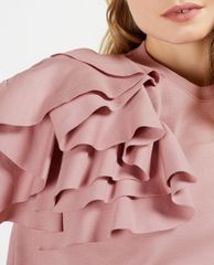 TED BAKER - Áo sweatshirt nữ tay dài phối bèo Ozai