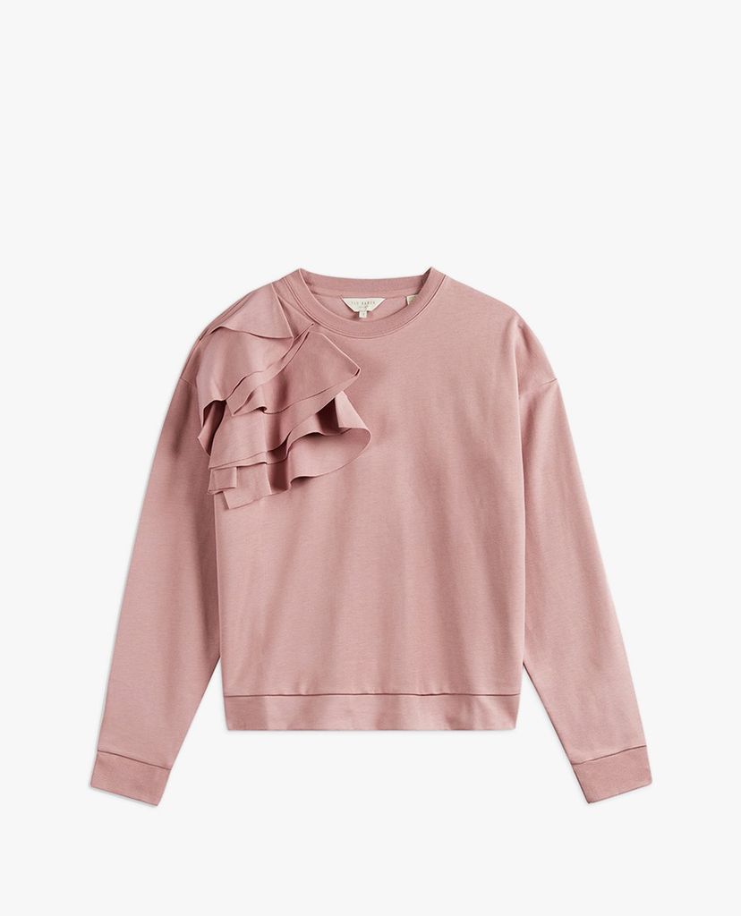 TED BAKER - Áo sweatshirt nữ tay dài phối bèo Ozai