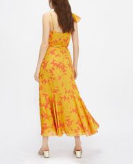 TED BAKER - Đầm midi cổ V phối viền bèo Saraaa