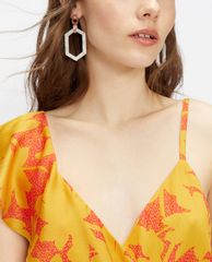 TED BAKER - Đầm midi cổ V phối viền bèo Saraaa