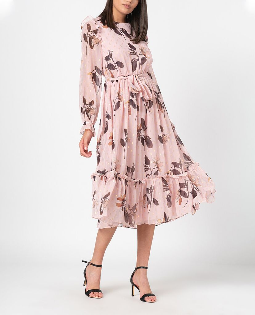 TED BAKER - Đầm midi tay dài họa tiết hoa Elektra