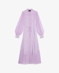 THE KOOPLES - Đầm midi cổ trụ tay dài phối nút cài thời trang