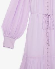 THE KOOPLES - Đầm midi cổ trụ tay dài phối nút cài thời trang