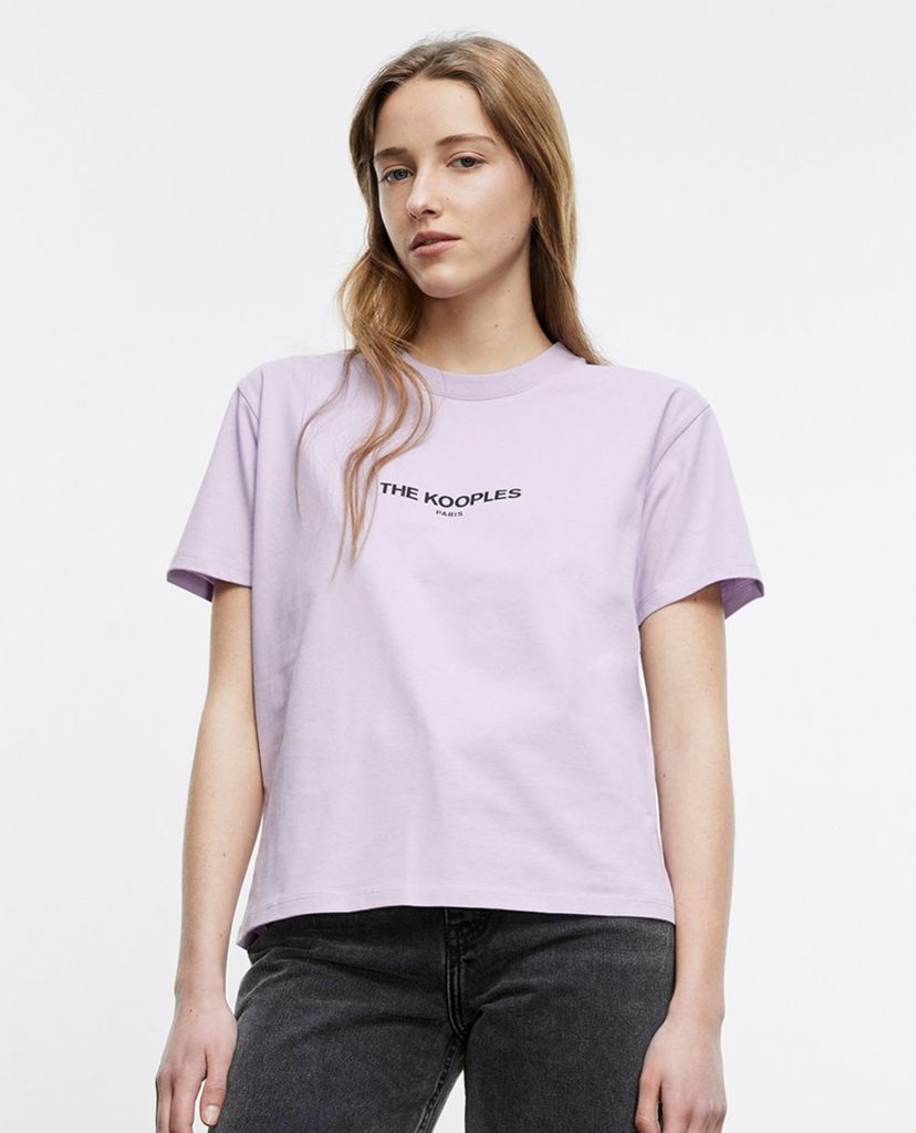 THE KOOPLES - Áo thun nữ cổ tròn ngắn tay Wavy Logo