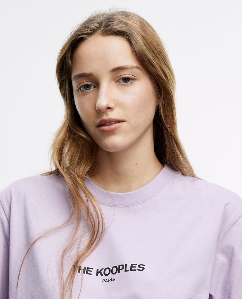 THE KOOPLES - Áo thun nữ cổ tròn ngắn tay Wavy Logo