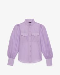 THE KOOPLES - Áo sơ mi nữ cổ cao tay dài Classic Purple