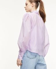 THE KOOPLES - Áo sơ mi nữ cổ cao tay dài Classic Purple