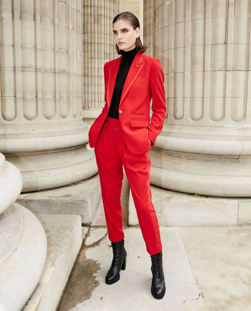 THE KOOPLES - Quần tây nữ ống đứng Loose Crepe