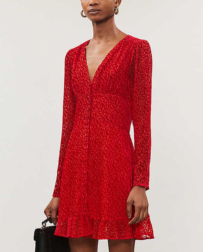 THE KOOPLES - Đầm mini tay dài cổ chữv V Robe