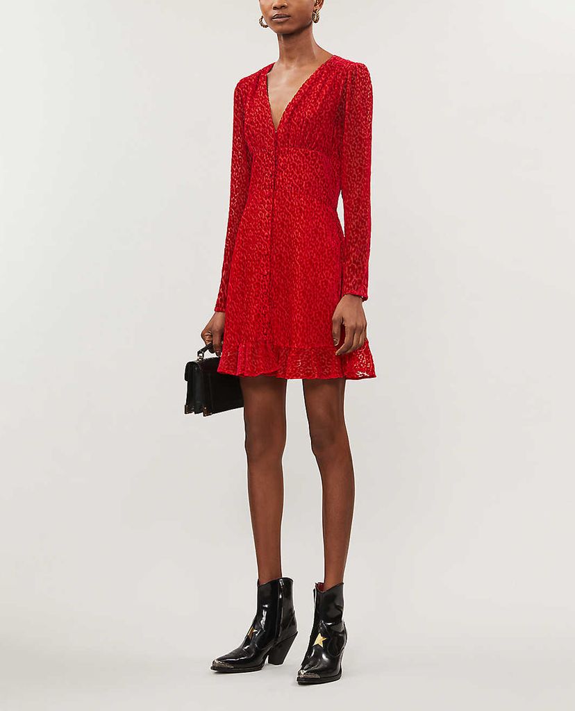 THE KOOPLES - Đầm mini tay dài cổ chữv V Robe