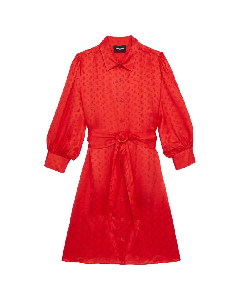 THE KOOPLES - Đầm mini sơ mi tay dài Tone On Tone